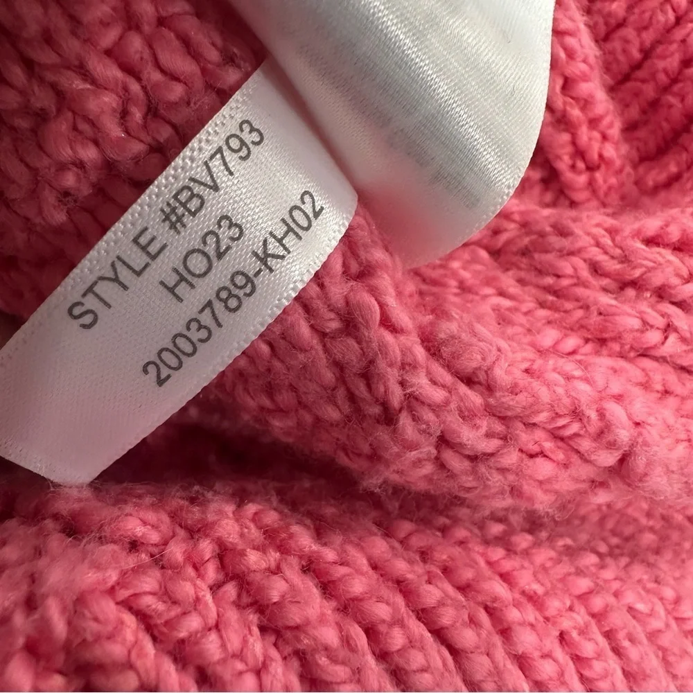 J. Crew Factory Pink Rollneck Cable Knit Sweater XS Cotton Blend HO23